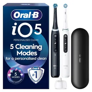 Produktfoto för Oral-B iO5 elektrisk tandborste duo-paket (svart och vit)