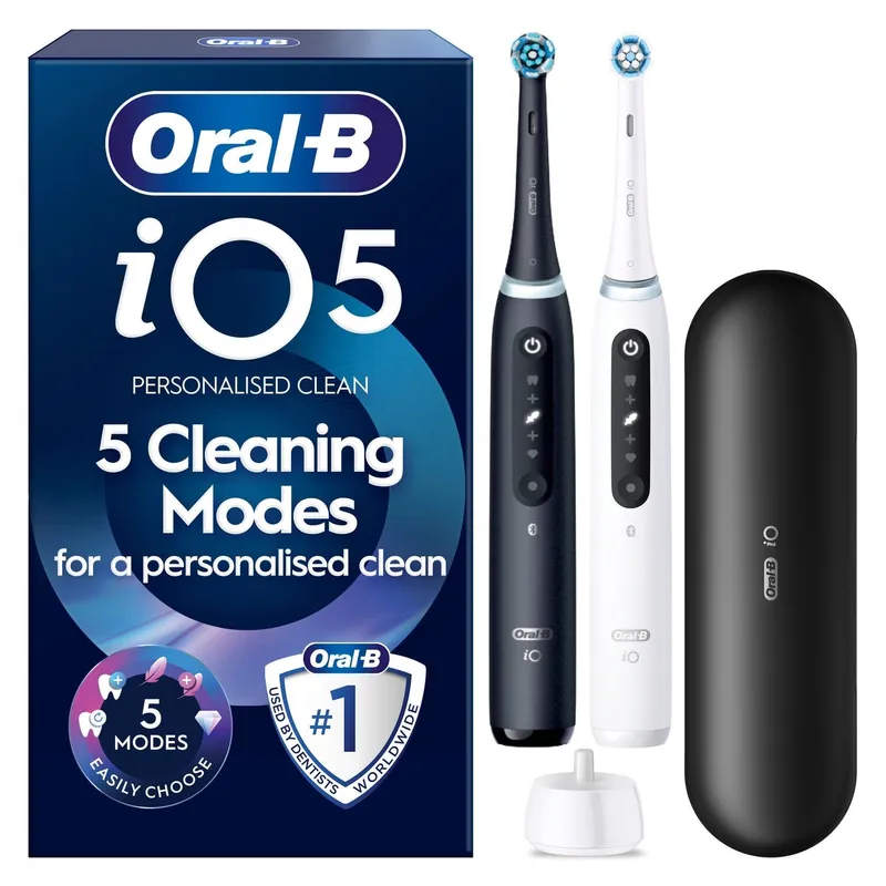 Bild 2 för Oral-B iO5 elektrisk tandborste duo-paket (svart och vit)