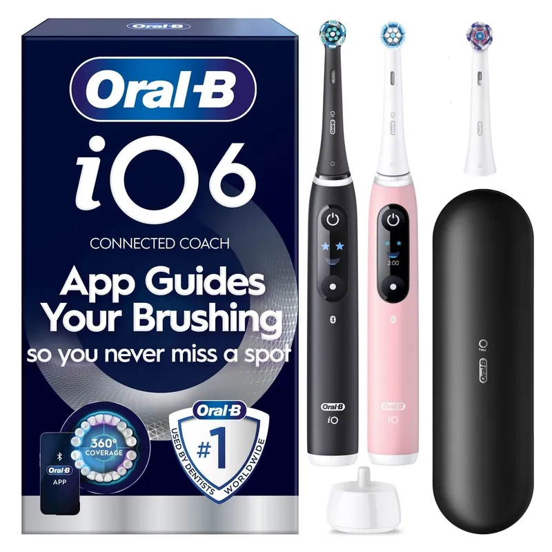 Bild 2 för Oral-B iO6 elektrisk tandborste (svart och rosa)