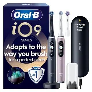 Produktfoto för Oral-B iO9 elektrisk tandborste duo-paket (svart och rosa)