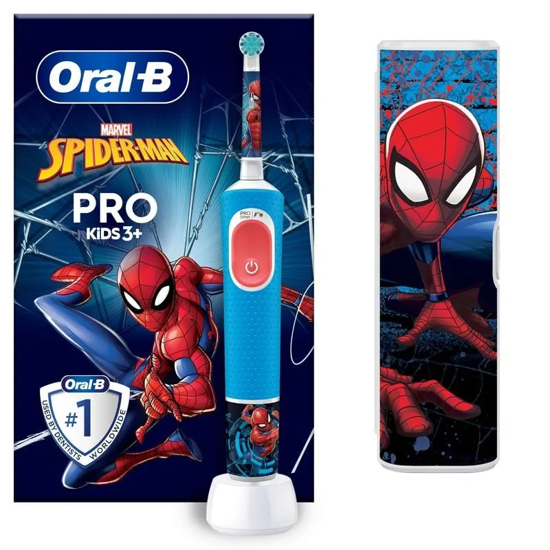 Bild 1 för Oral-B Pro Kids Spider-Man Eltandborste för Barn Designed By Braun