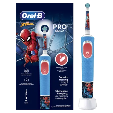 Bild 1 för Oral-B Pro Kids Spider-Man Eltandborste för Barn Från 3 år