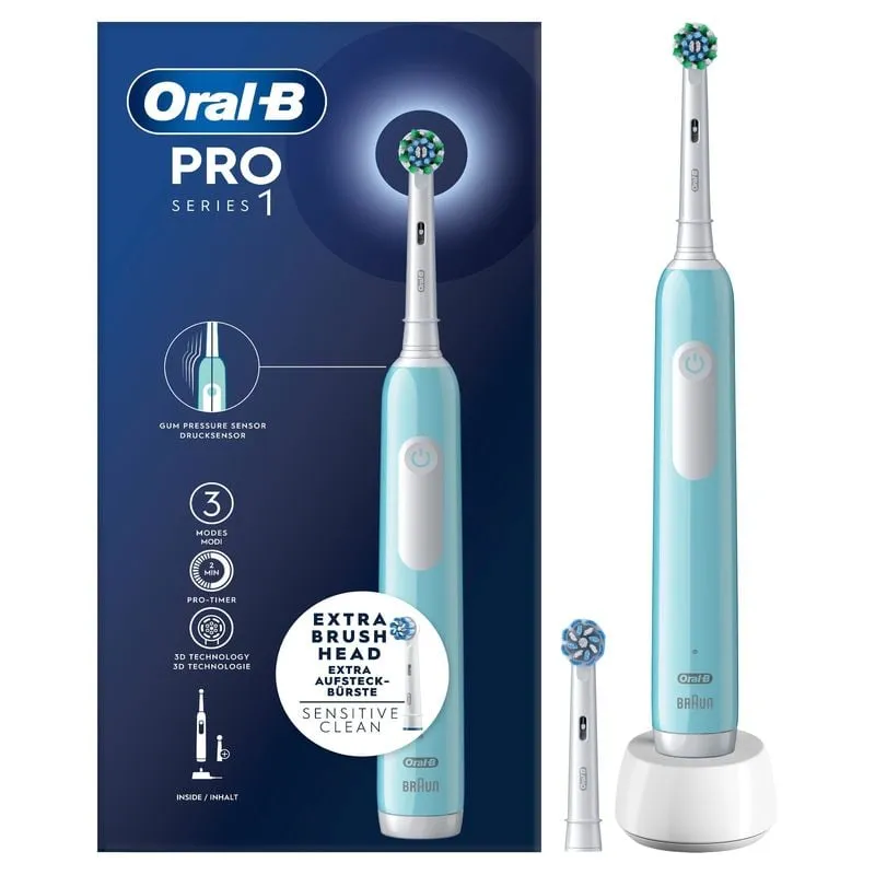 Bild 1 för Oral-B Pro S1 Blå Eltandborste 2 Tandborsthuvuden Designed by Braun