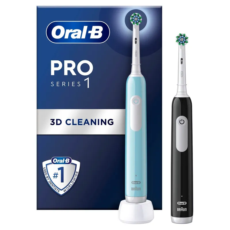 Bild 1 för Oral-B Pro S1 Duopack Blå och Svart Eltandborstar 2 Tandborsthuvuden Designed by Braun