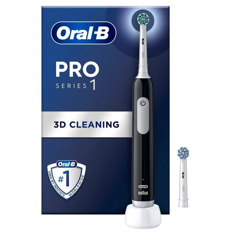 Bild 1 för Oral-B Pro S1 Svart Eltandborste 2 Tandborsthuvuden Designed by Braun