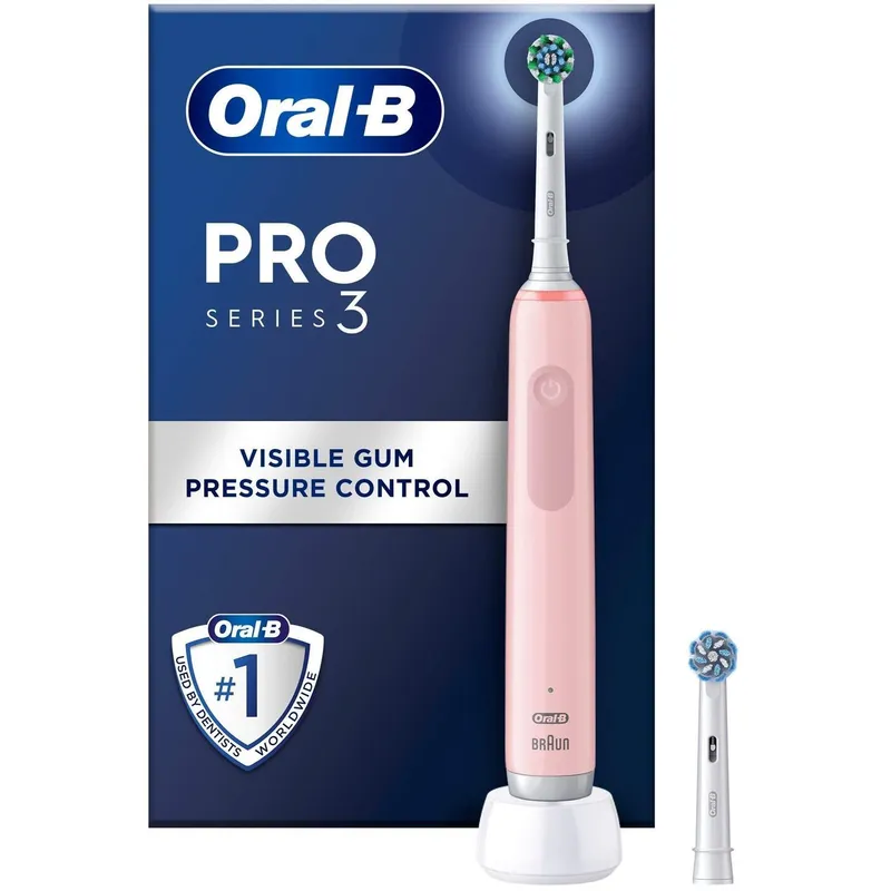 Bild 1 för Oral-B Pro S3 Rosa Eltandborste 2 Cross Action Tandborsthuvuden