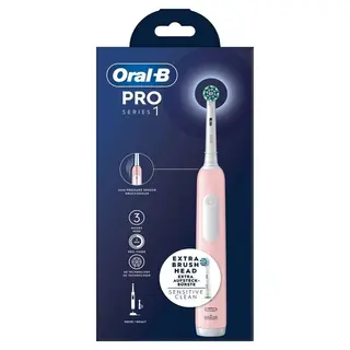 Produktfoto för Oral-B Pro Series 1 Rosa Eltandborste 2 Tandborsthuvuden Designed by Braun