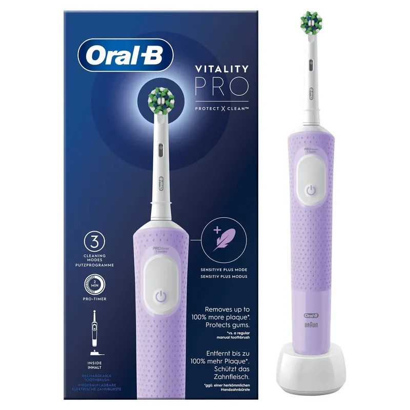 Bild 2 för Oral-B Vitality Pro Lila Eltandborste Designed by Braun