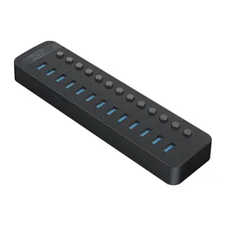 Produktfoto för Orico Hubb 13xUSB-A 3.0 med Strömbrytare - Svart