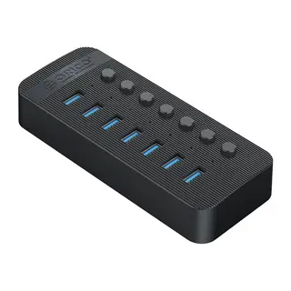 Produktfoto för Orico Hubb 7xUSB-A 3.0 med Strömbrytare - Svart