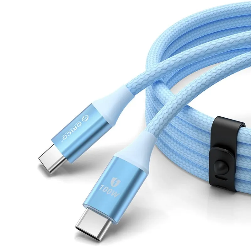 Alternativ bild 0 för Orico USB-C Till USB-C Kabel 100W 5A 1m CDX - Blå