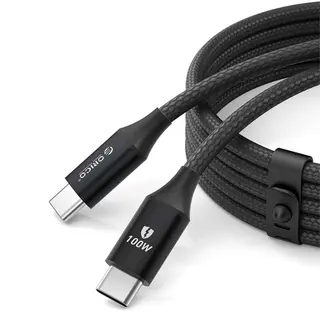 Produktfoto för Orico USB-C Till USB-C Kabel 100W 5A 1m CDX - Svart