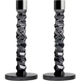 Produktfoto för Orrefors Carat ljusstake antracit 24,2 cm. 2 pack