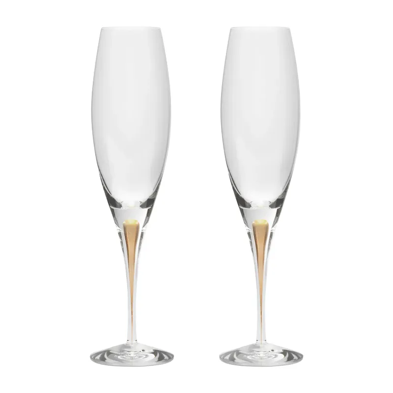 Alternativ bild 0 för Orrefors Intermezzo Champagne-glas, guld, 2 st