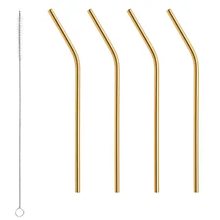 Produktfoto för Orrefors Peak Sugrör 4-pack med rengöringsborste