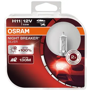 Produktfoto för Osram Billampor Night Breaker Silver - H11 - 55W - 12V - 2 st.