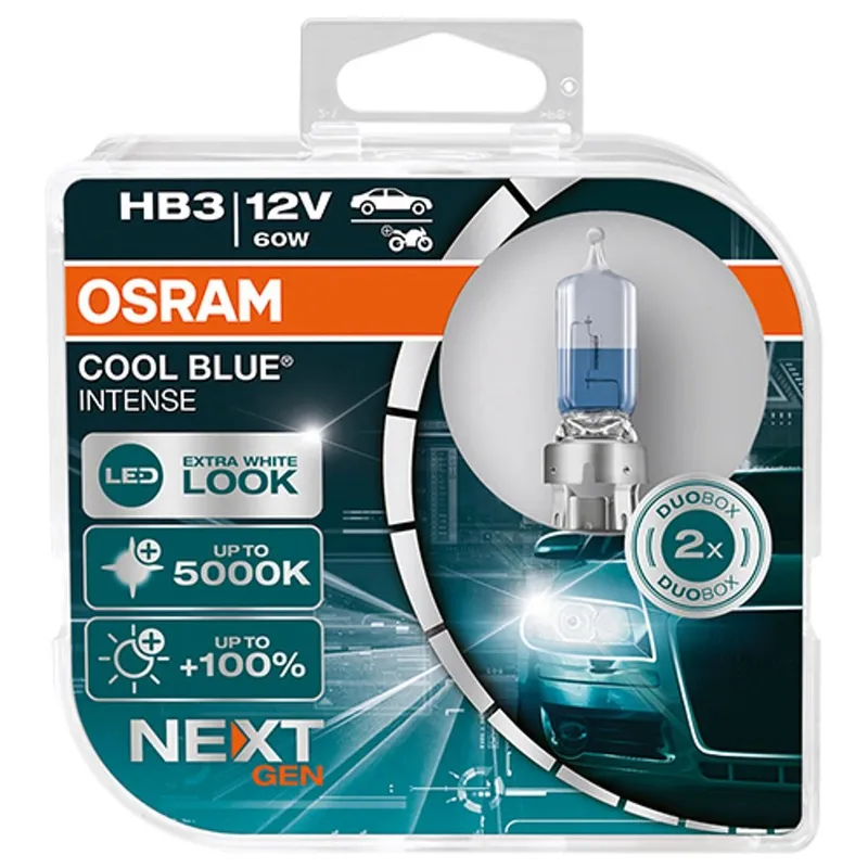 Alternativ bild 0 för Osram Cool Blue Intense - HB3 - 60W - 12V - 2 stk.