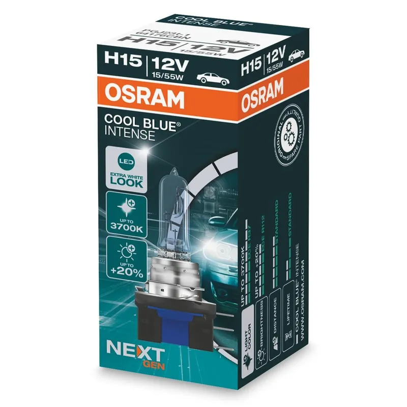 Alternativ bild 0 för Osram Cool Blue Intense (Next Gen) - Glödlampa H15 55W/15W 12 V 1-pack