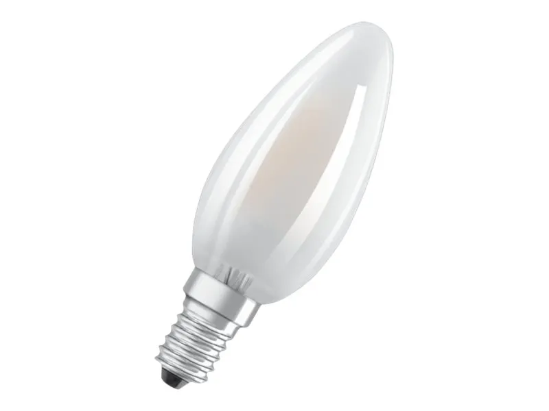 Alternativ bild 0 för OSRAM - LED-glödlampa - form: B35 - glaserad finish - E14 / B22d - 4 W (motsvarande 40 W) - klass E - varmt vitt ljus - 2700 K (paket om 2)