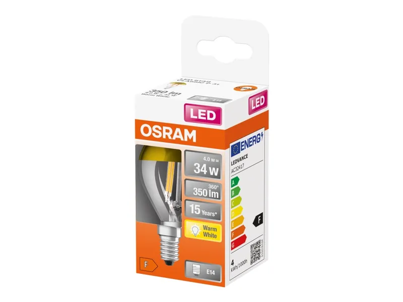 Alternativ bild 0 för Osram LED-glödlampa Mini-ball 4W/827 (37W) filament clear mirror gold E14