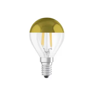 Produktfoto för Osram LED-glödlampa Mini-ball 4W/827 (37W) filament clear mirror gold E14