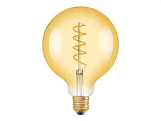 Produktfoto för Osram LED-glödlampa Vintage 1906 Globe125 Spiral Filament 4W/820 (28W) Gold Dimmable E27