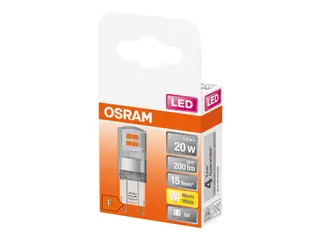 Produktfoto för OSRAM LED STAR - LED-glödlampa - klar finish - G9 - 1.9 W (motsvarande 20 W) - klass F - varmt vitt ljus - 2700 K