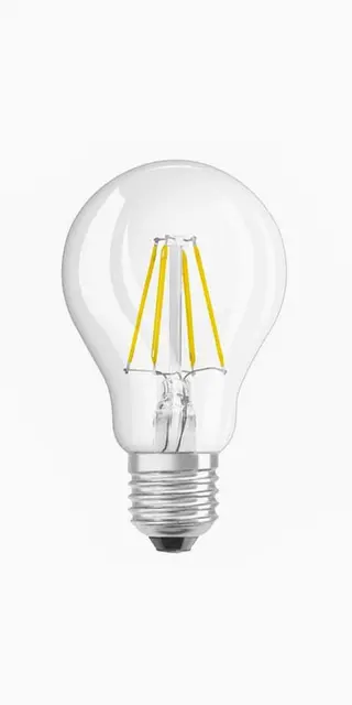 Produktfoto för OSRAM LED SUPERSTAR - LED-glödlampa med filament - form: A60 - klar finish - E27 - 6.5 W (motsvarande 60 W) - klass E - varmt vitt ljus - 2700 K