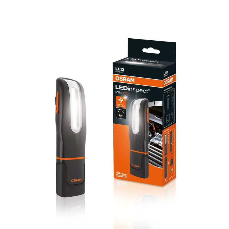 Alternativ bild 0 för Osram LEDinspect MINI250, Ficklampa, Svart, Orange, LED, 2 lamp(or), 7,4 W, 250 LM