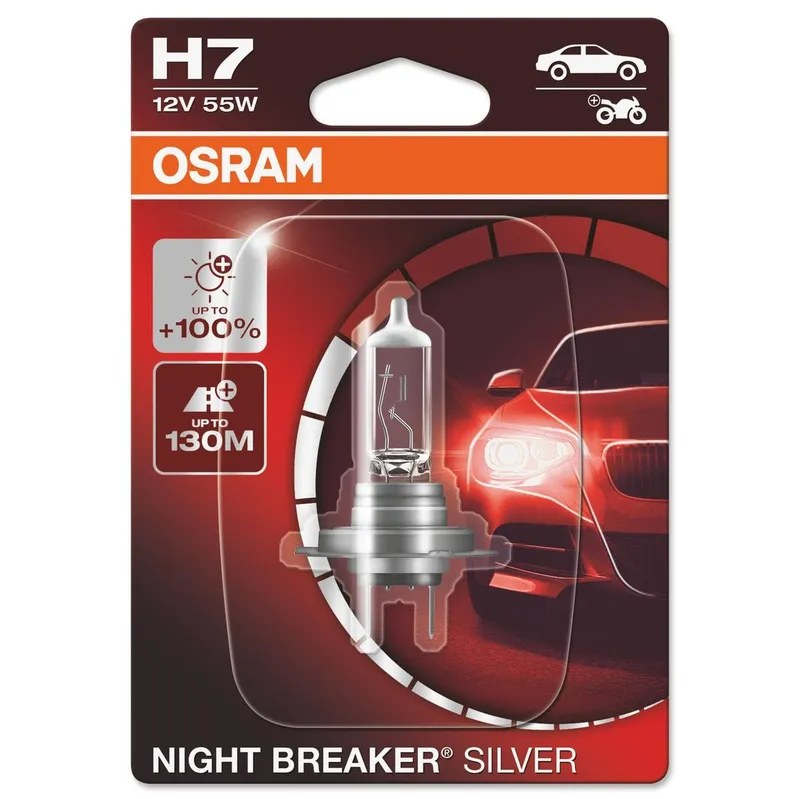 Alternativ bild 0 för Osram Night Breaker Silver - Glödlampa H7 55W 12 V 1-pack