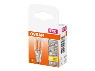 Produktfoto för OSRAM SPECIAL - LED-glödlampa med filament - form: T26 - klar finish - E14 - 2.8 W (motsvarande 25 W) - klass F - varmt vitt ljus - 2700 K