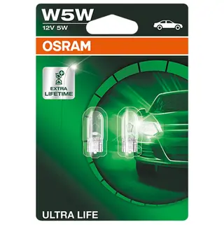 Produktfoto för Osram Ultra Life W5W - 5W - 12V - Blister - 2 stk.