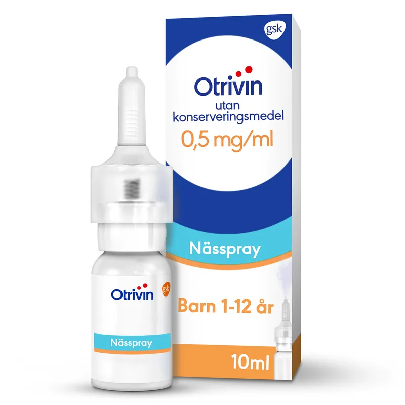 Bild 1 för Otrivin utan konserveringsmedel, nässpray, lösning 0,5 mg/ml 10 ml