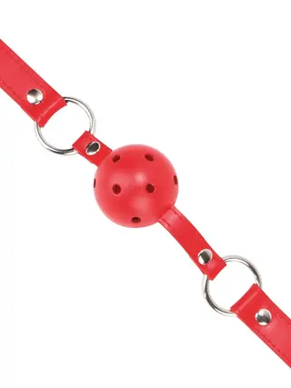 Produktfoto för Ouch! Ball Gag with leather straps - Red
