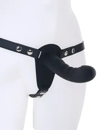 Produktfoto för Ouch!: Dual Vibrating Silicone Ribbed Strap-On