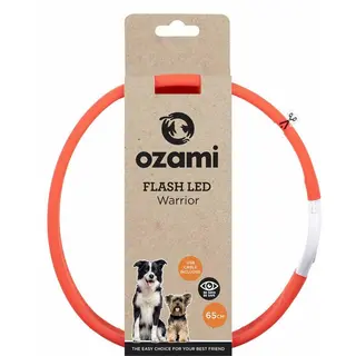 Produktfoto för Ozami Halsband Flash Warrior LED Röd 65 cm
