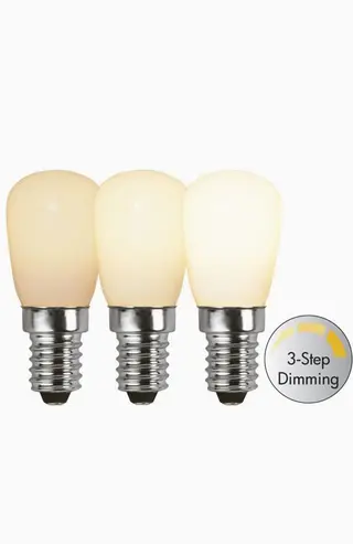 Produktfoto för Päronlampa 3-stegs dimbar E14 LED 2,5W 2700K 150 lumen RA90