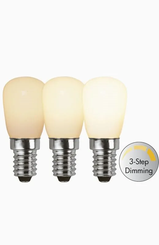 Alternativ bild 0 för Päronlampa 3-stegs dimbar E14 LED 2,5W 2700K 150 lumen RA90