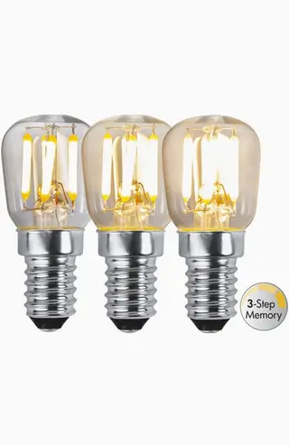Produktfoto för Päronlampa 3-stegs dimbar E14 LED 2,5W 3000K 150 lumen