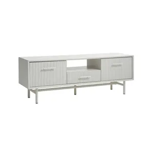Produktfoto för Palma TV-bord, w. 2 d&ouml;rrar och 1 l&aring;da - greige MDF och metall (140x45)