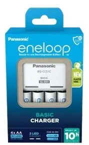 Produktfoto för Panasonic eneloop Basic BQ-CC51 - Batteriladdare - (för 4xAA/AAA) 4 x AA-typ - NiMH - 2000 mAh (Eurokontakt)