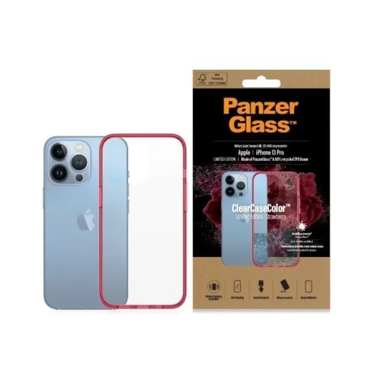 Alternativ bild 0 för PanzerGlass Apple iPhone 13 Pro AntiBacterial ClearCase- Strawberry