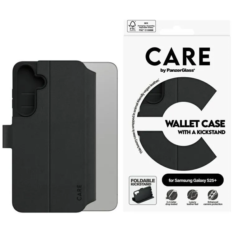 Alternativ bild 0 för PanzerGlass CARE Galaxy S25+ Feature plånboksfodral (svart)