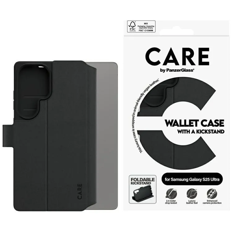 Alternativ bild 0 för PanzerGlass CARE Galaxy S25 Ultra Feature plånboksfodral (svart)