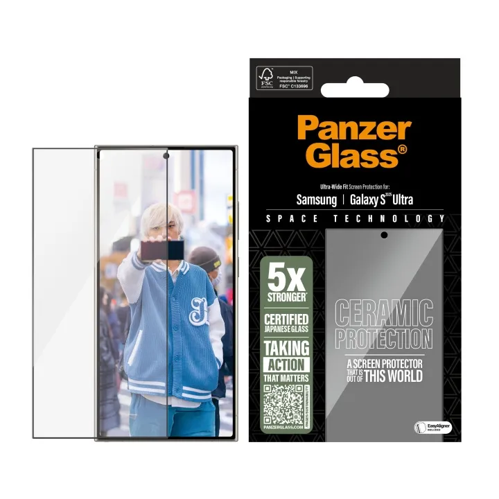 Alternativ bild 0 för PanzerGlass Ceramic Protection - Skärmskydd för mobiltelefon - ultrabred passning - glas - ramfärg svart