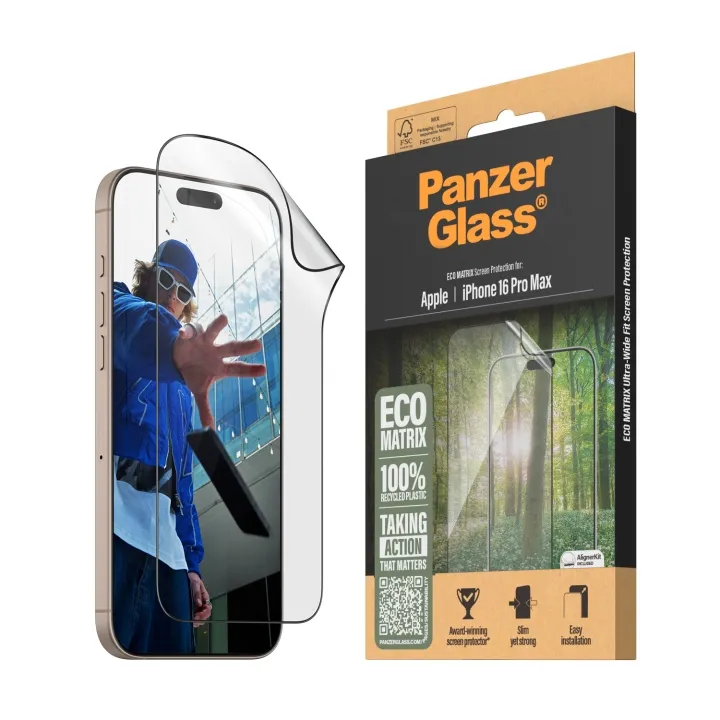 Alternativ bild 0 för PanzerGlass Eco MATRIX Screen Protector iPhone 16 Pro Max | Ultra-Wide Fit