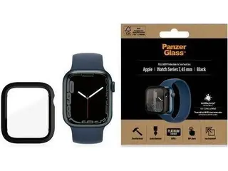 Produktfoto för PanzerGlass™ Full Body Screen Protector for Apple Watch 7+8 black 45 mm 3664 - Unisex - Glass
