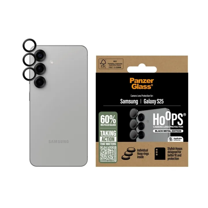 Alternativ bild 0 för PanzerGlass Hoops™ Black Lens Protector Samsung Galaxy S25