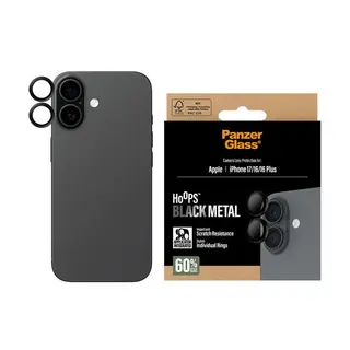 Produktfoto för PanzerGlass iPhone 17 / 16 / 16 Plus Hoops Linsskydd (svart)