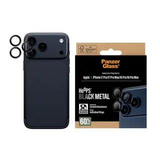 Produktfoto för PanzerGlass iPhone 17 Pro / 17 Pro Max / 16 Pro / 16 Pro Max Hoops Linsskydd (svart)